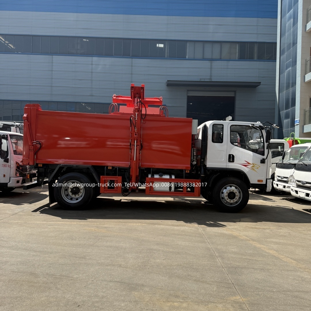 FAW 7cbm side loading container bucket garbage transport truck,Chengli Special Automobile Co.,Ltd,FAW 4x2 7m3 8m3 grab side loader bucket container garbage transfer truck