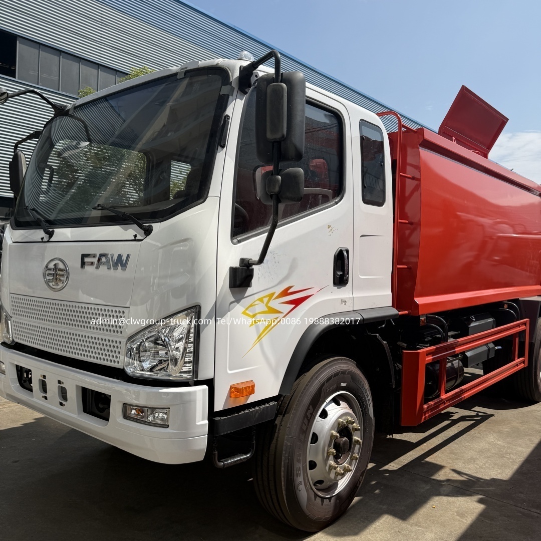 FAW 7cbm side loading container bucket garbage transport truck,Chengli Special Automobile Co.,Ltd,FAW 4x2 7m3 8m3 grab side loader bucket container garbage transfer truck