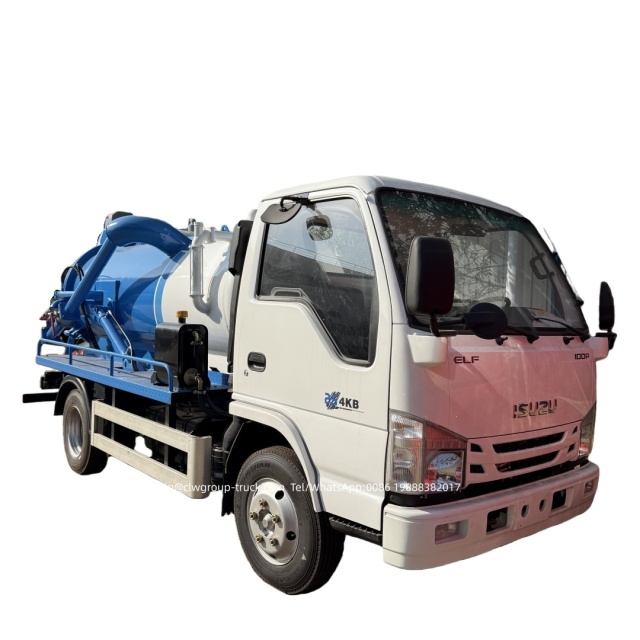 ISUZU 130hp 4000litres vacuum cleaner sewage suction truck,Chengli Special Automobile Co.,Ltd,Isuzu 4cbm drain cleaning vacuum pump sewer sucker sewage suction truck