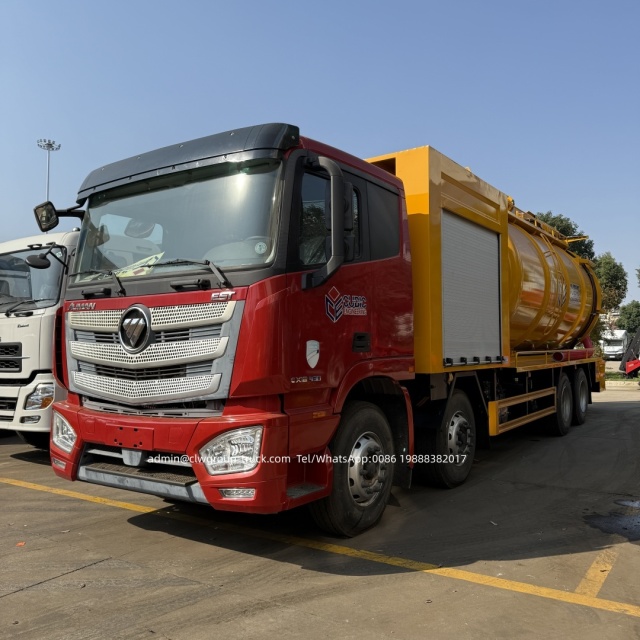 Foton 8x4 12 wheeler 30m3 35m3 vacuum cleaning and suction truck,Chengli Special Automobile Co.,Ltd,Foton 8x4 vacuum tanker pump pressure cleaning and sewage suction truck
