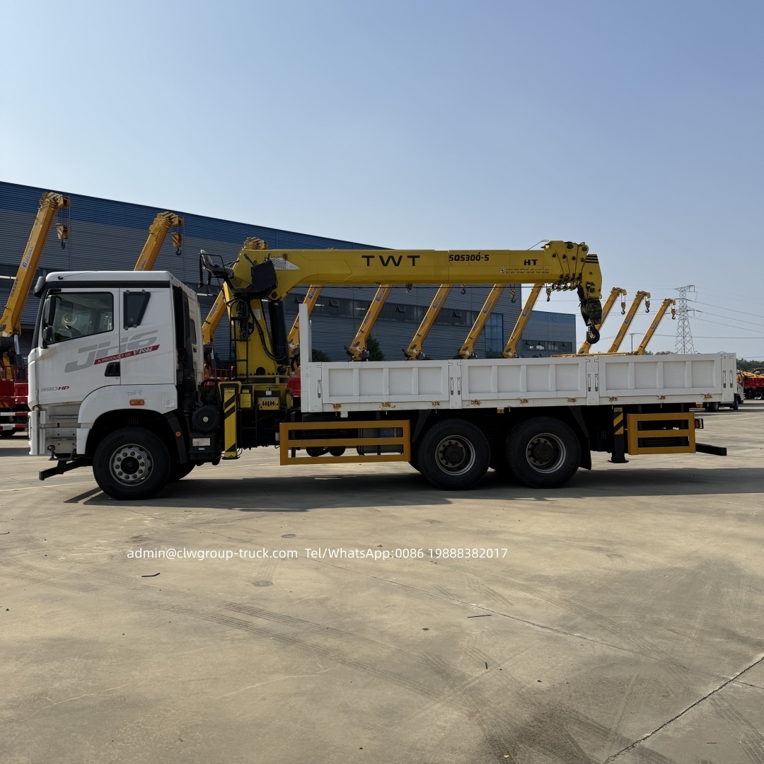 FAW JH6 6x4 truck mounted telescopic crane 8tons 10tons to Saudi Arabia,Chengli Special Automobile Co.,Ltd,FAW JH6 6X4 10 wheeler stright arm telescopic boom 10tons tipper box truck