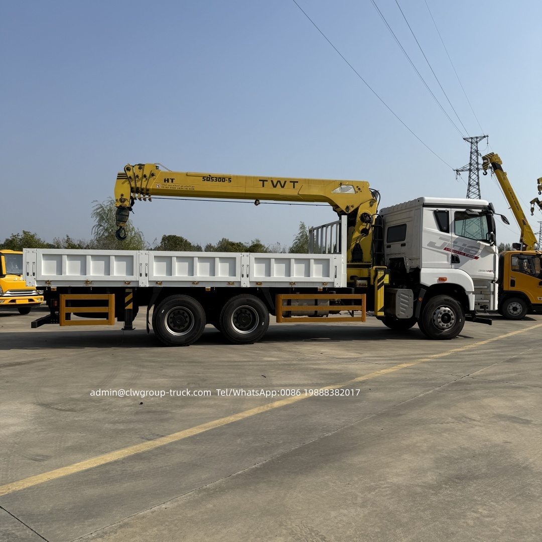 FAW JH6 6x4 truck mounted telescopic crane 8tons 10tons to Saudi Arabia,Chengli Special Automobile Co.,Ltd,FAW JH6 6X4 10 wheeler stright arm telescopic boom 10tons tipper box truck