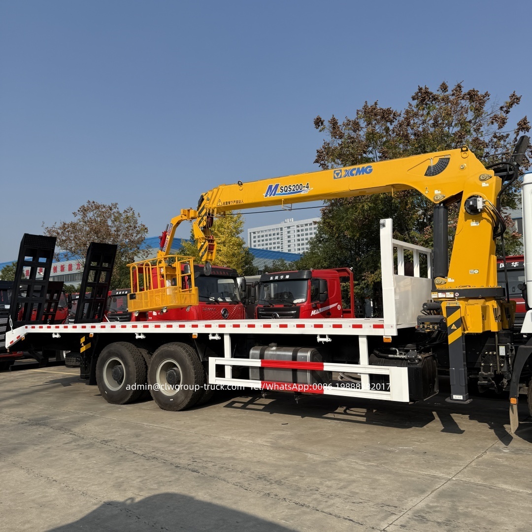 Shacman 6X4 flatbed truck with telescopic boom basket crane xcmg 8 tons,Chengli Special Automobile Co.,Ltd,Shacman 10 wheeler 8tons telescopic boom crane with flatbed and basket