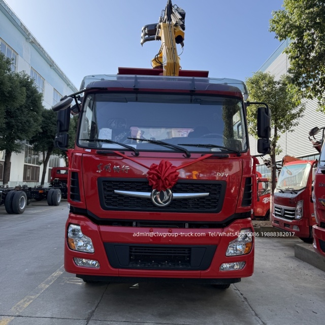 Dongfeng 8x4 dumper truck knuckle boom 12tons crane with grab,Chengli Special Automobile Co.,Ltd,Dongfeng 8x4 dumper box knuckle arm boom truck mounted crane with grab