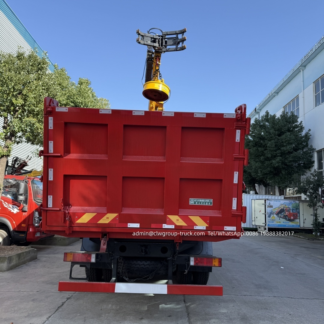 Dongfeng 8x4 dumper truck knuckle boom 12tons crane with grab,Chengli Special Automobile Co.,Ltd,Dongfeng 8x4 dumper box knuckle arm boom truck mounted crane with grab