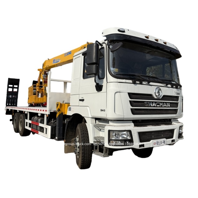 Shacman 6X4 flatbed truck with telescopic boom basket crane xcmg 8 tons,Chengli Special Automobile Co.,Ltd,Shacman 10 wheeler 8tons telescopic boom crane with flatbed and basket