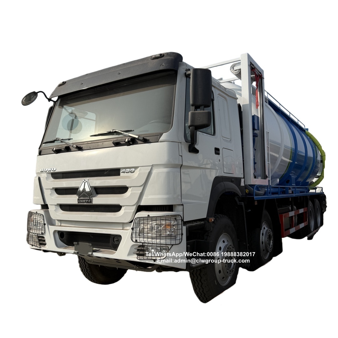 Sinotruk 8x4 12 wheeler 25m3 capacity vacuum pump High Pressure Dredging sewage truck,Chengli Special Automobile Co.,Ltd,Sinotruk howo 8x4 25m3 28m3 vacuum pump pressure dredging sewage suction truck