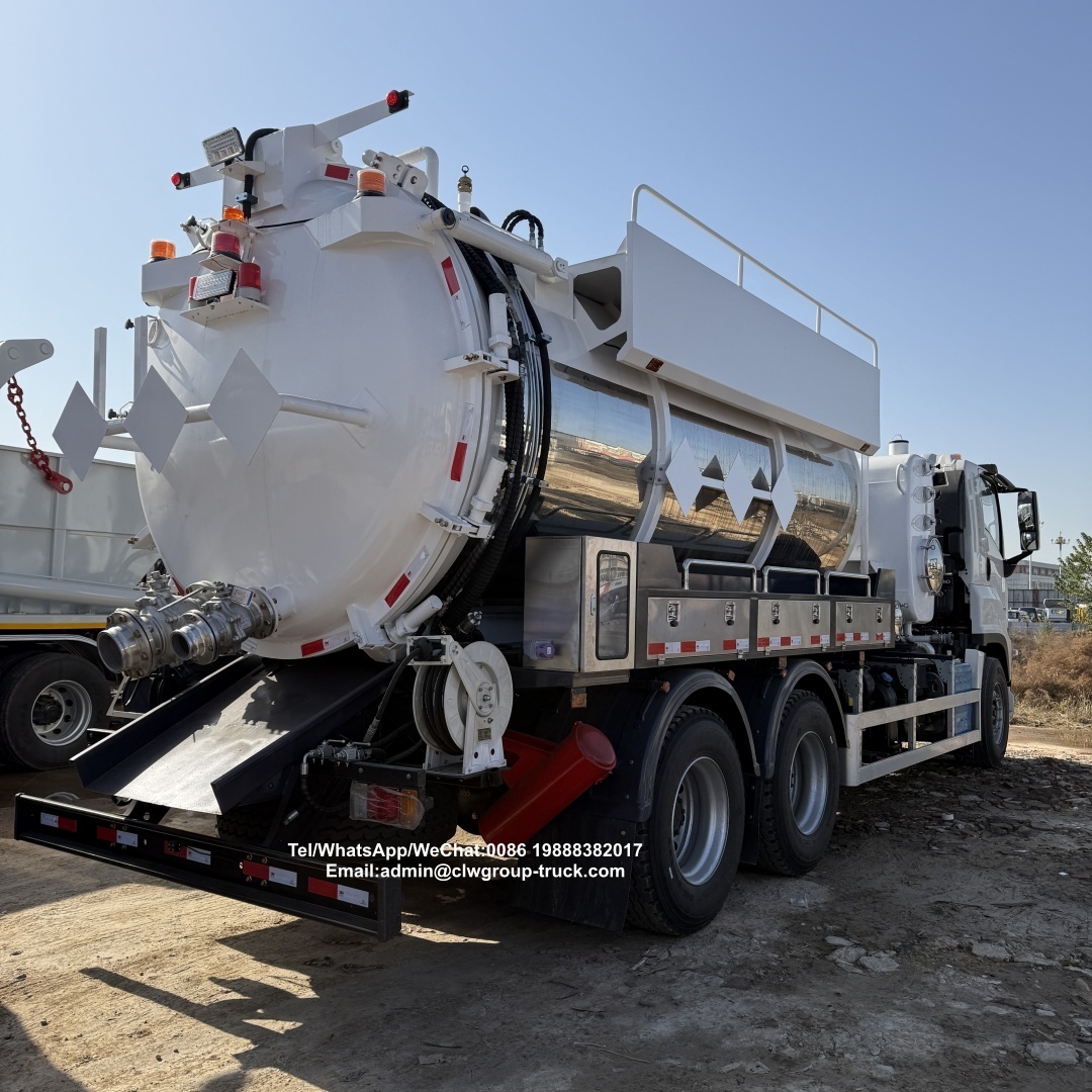 Isuzu 6x4 16m3 18m3 electric control stainless steel vacuum sewage truck,Chengli Special Automobile Co.,Ltd,Isuzu 6x4 10 wheeler 16m3 18m3 stainless steel electric control sewage truck
