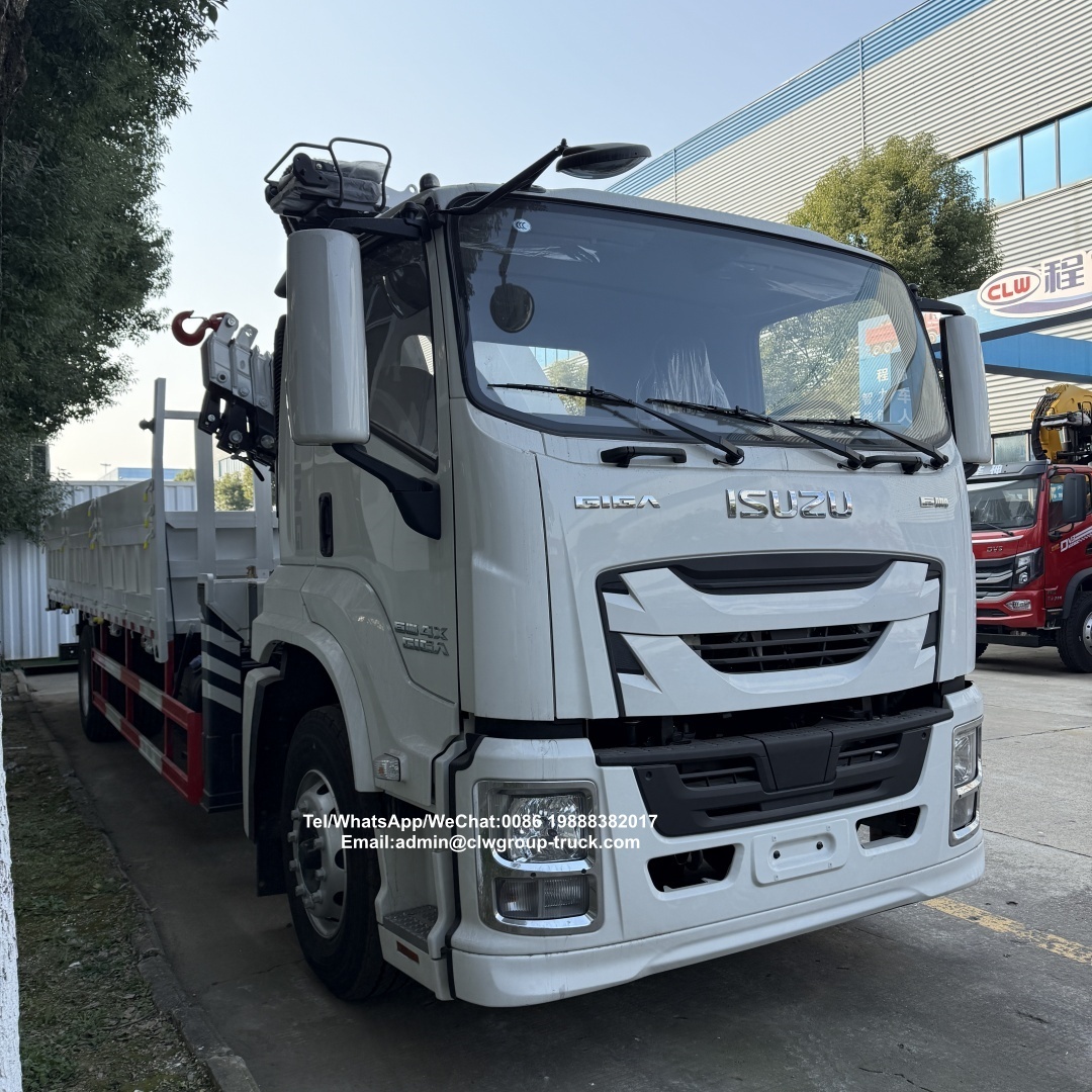 Isuzu 4x2 205hp with 5.5m tipper box dump truck mounted crane folding boom 10tons,Chengli Special Automobile Co.,Ltd,Isuzu 4x2 dump tipper box truck with folding boom crane 8tons 10tons