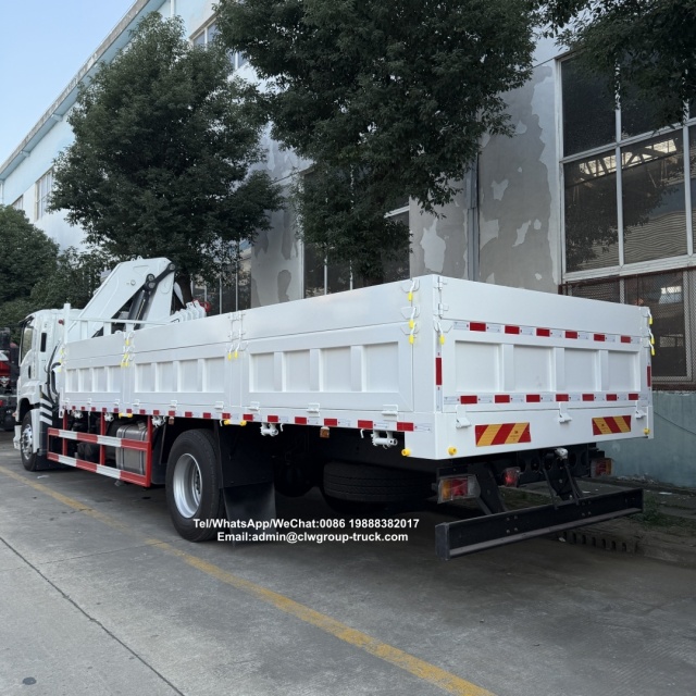 Isuzu 4x2 205hp with 5.5m tipper box dump truck mounted crane folding boom 10tons,Chengli Special Automobile Co.,Ltd,Isuzu 4x2 dump tipper box truck with folding boom crane 8tons 10tons
