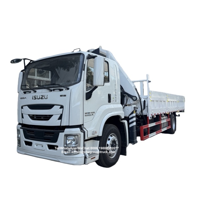 Isuzu 4x2 205hp with 5.5m tipper box dump truck mounted crane folding boom 10tons,Chengli Special Automobile Co.,Ltd,Isuzu 4x2 dump tipper box truck with folding boom crane 8tons 10tons