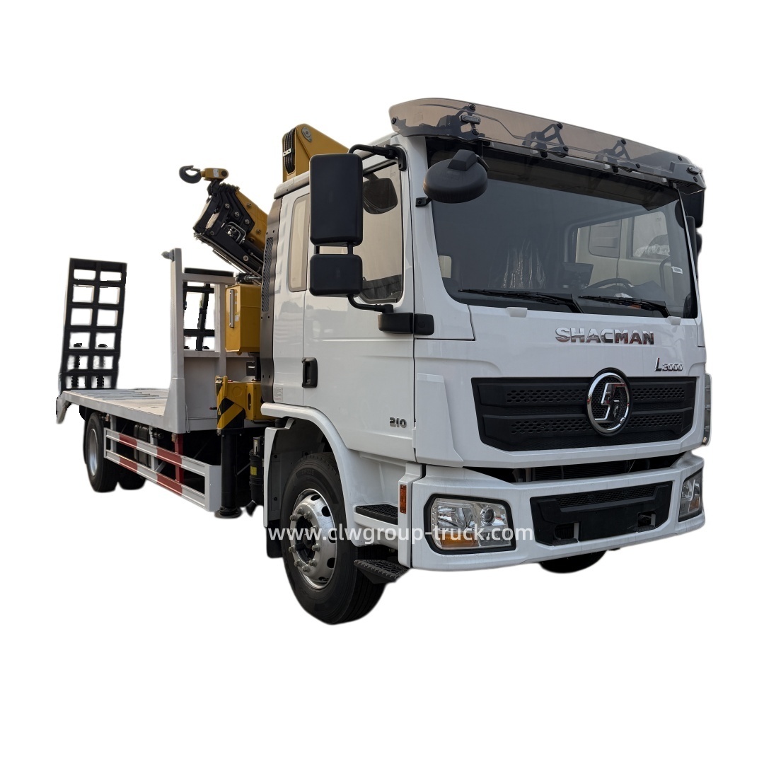 Shacman 5tons 6.3tons Low Bed Ladder Articulated Lift Folding Arm Boom Mounted Crane Truck,Chengli Special Automobile Co.,Ltd,Shacman flat Bed Ladder Articulated Lift Folding Arm Boom 5tons Crane Truck