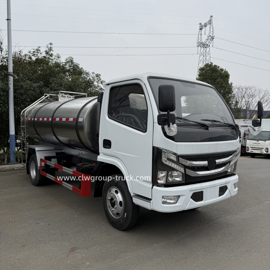 CLW Yunnei engine 90hp 5000litres 4X2 Stainless Steel Fresh Milk Tanker Transport Truck,Chengli Special Automobile Co.,Ltd,CLW Yunnei 90hp 5000litres Stainless Steel Fresh Milk Tanker Transport Truck