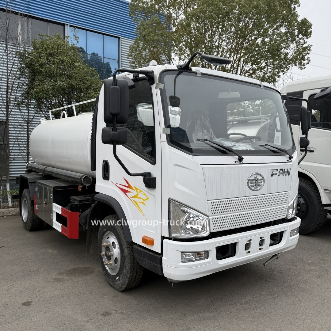 FAW small tanker stainless steel drinking water transport water bowser truck,Chengli Special Automobile Co.,Ltd,FAW 4tons 5 tons stainless steel drinking water transport small water bowsers