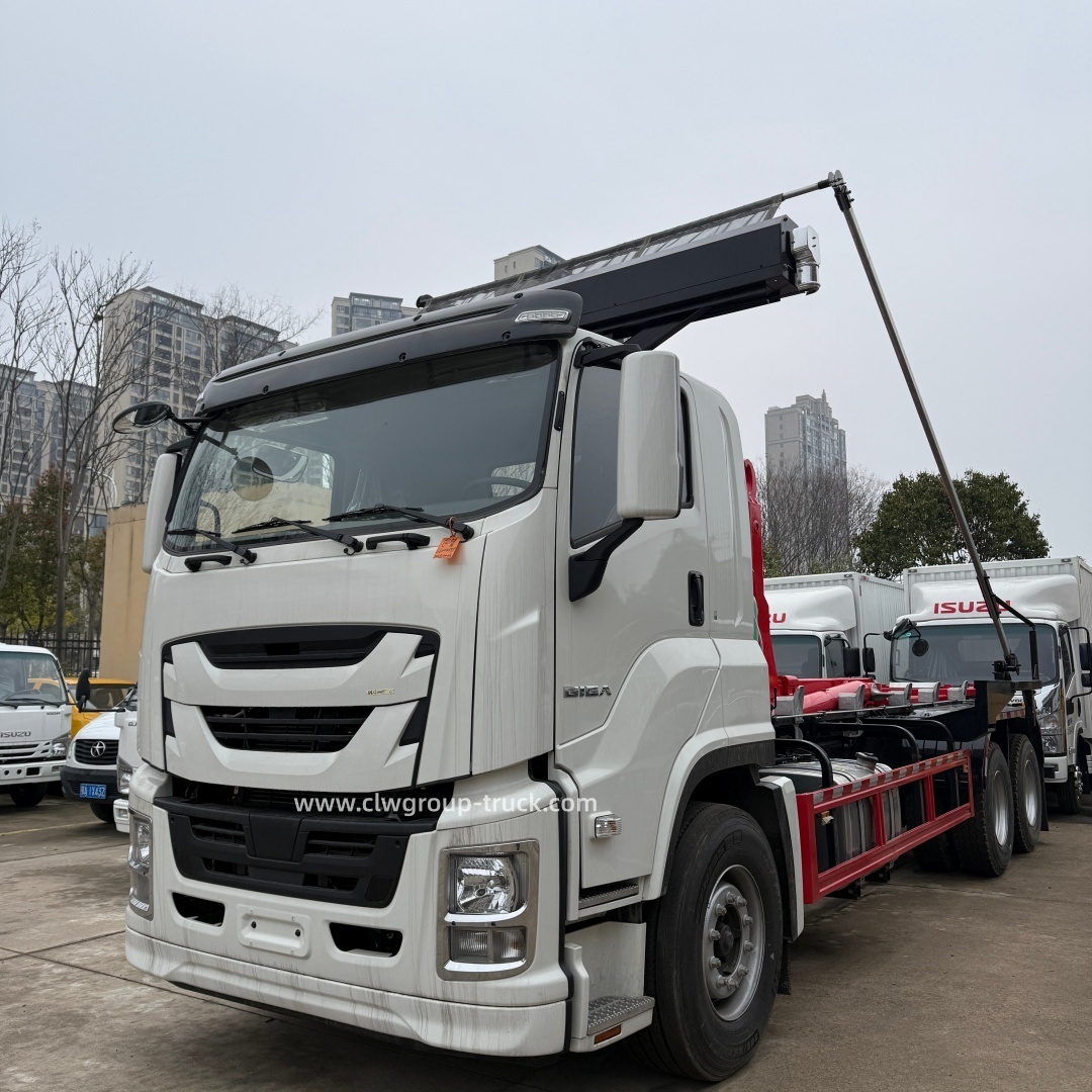 Isuzu 20tons 25tons Roll off Bins Trash Can Lifting Container Hook Lift Truck Dumpster,Chengli Special Automobile Co.,Ltd,Isuzu 6x4 10 wheeler 20tons 25tons roll off bin trash hook lift dumpster truck