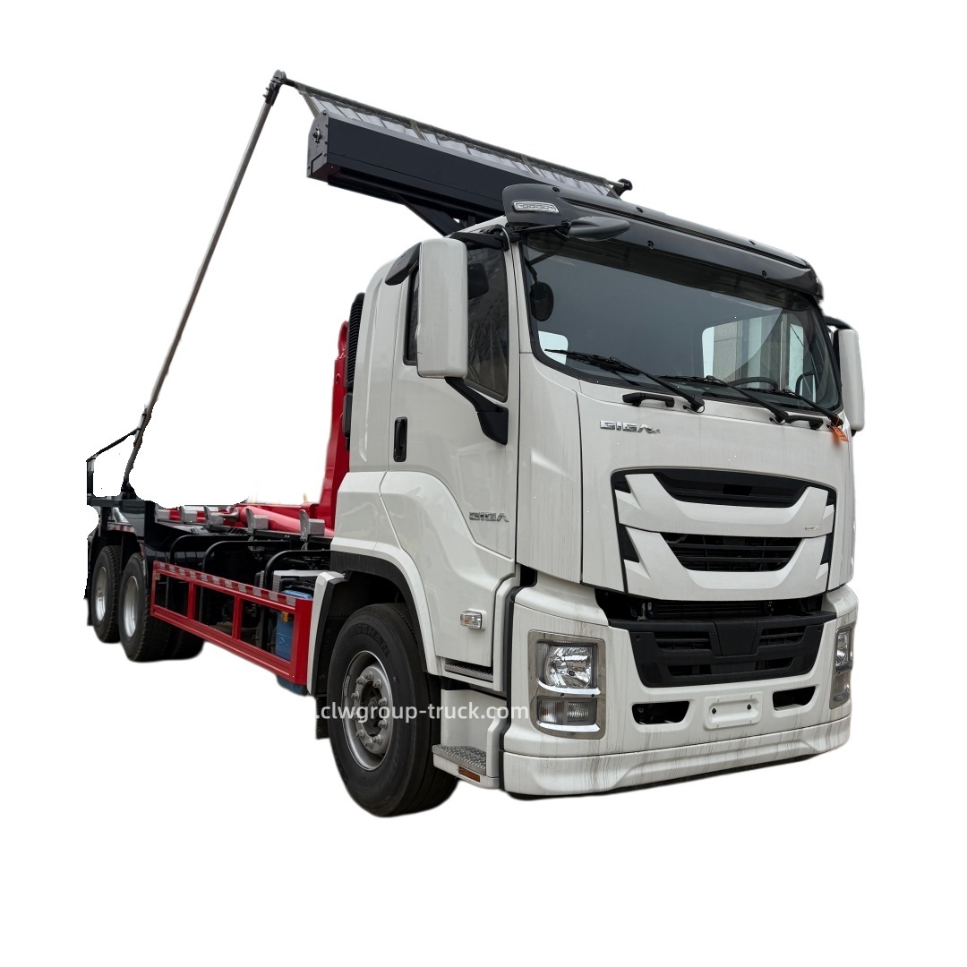 Isuzu 20tons 25tons Roll off Bins Trash Can Lifting Container Hook Lift Truck Dumpster,Chengli Special Automobile Co.,Ltd,Isuzu 6x4 10 wheeler 20tons 25tons roll off bin trash hook lift dumpster truck