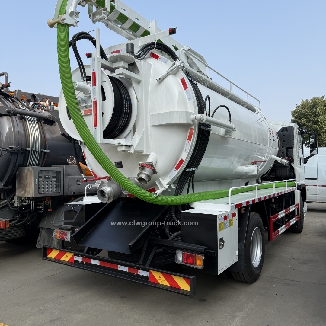 Isuzu FTR 12m3 15m3 fecal tanker vacuum hydro jet sewage cleaner truck,Chengli Special Automobile Co.,Ltd,Isuzu 15000l 12000 litres sewage suction fecal vacuum hydro jet cleaning truck
