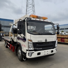 Sinotruk howo yuchai engine 160hp 140hp flatbed delivery traffic rescue tow truck crane,Chengli Special Automobile Co.,Ltd,Sinotruk howo faltbed delivery wrecker telescopic boom rescue tow truck crane