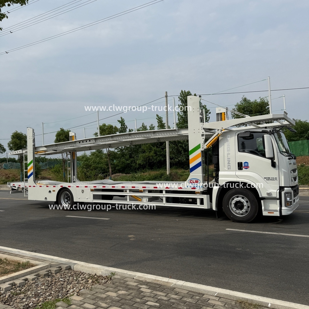 Hydraulic lifting car hauler 5units car carrier vehicle transport truck,Chengli Special Automobile Co.,Ltd,Double decker car hauler carrier hydraulic lifting platform car carrier truck