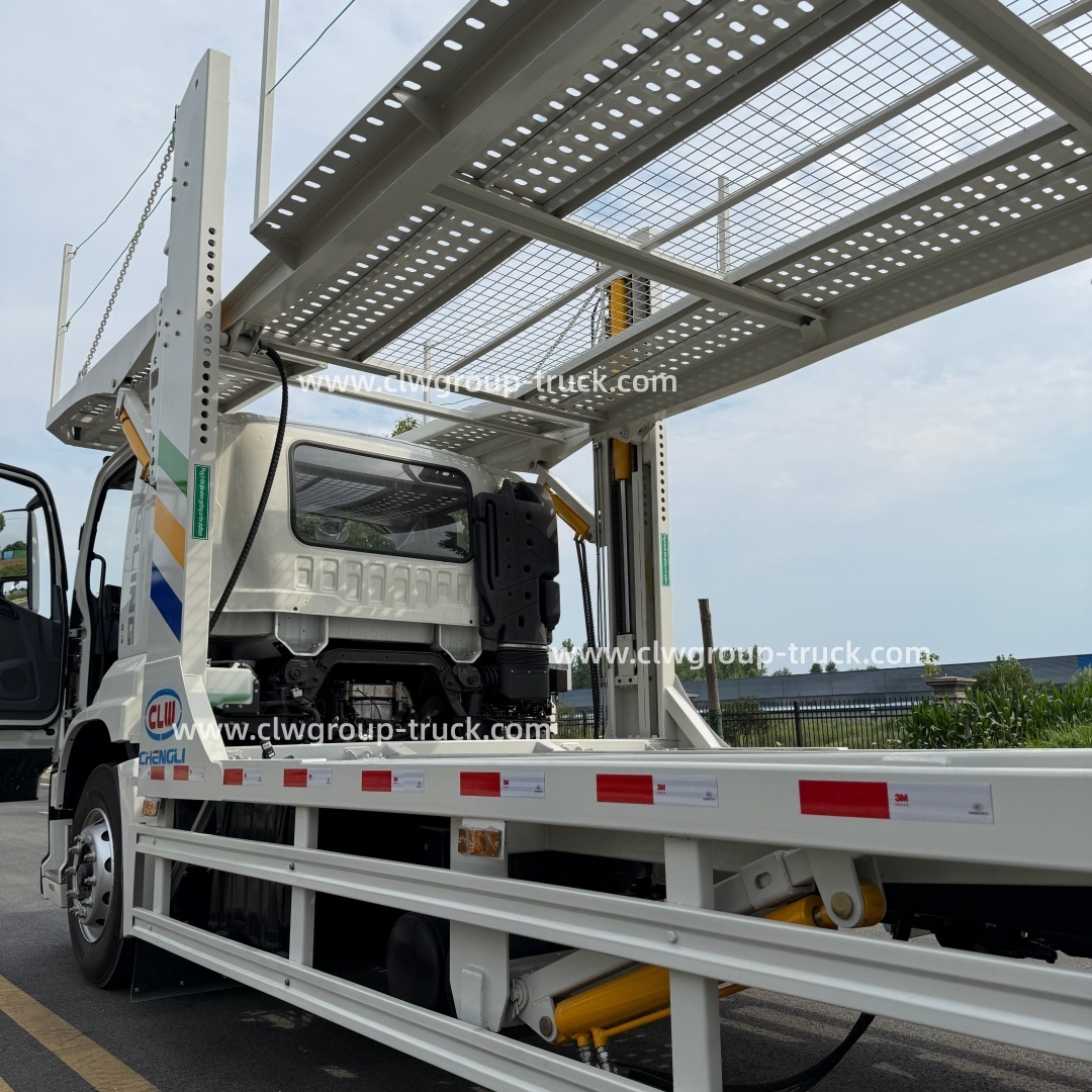 Hydraulic lifting car hauler 5units car carrier vehicle transport truck,Chengli Special Automobile Co.,Ltd,Double decker car hauler carrier hydraulic lifting platform car carrier truck