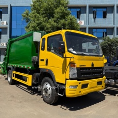 Sinotruk howo waste bin rear load compress garbage truck,Chengli Special Automobile Co.,Ltd,Sinotruk howo 6.5cbm 8cbm 10cbm garbage compactor truck manufacturers in hubei