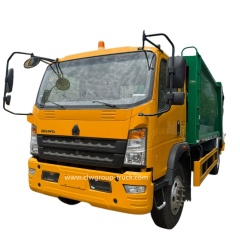 Sinotruk howo waste bin rear load compress garbage truck,Chengli Special Automobile Co.,Ltd,Sinotruk howo 6.5cbm 8cbm 10cbm garbage compactor truck manufacturers in hubei