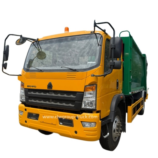 Sinotruk howo waste bin rear load compress garbage truck,Chengli Special Automobile Co.,Ltd,Sinotruk howo 6.5cbm 8cbm 10cbm garbage compactor truck manufacturers in hubei