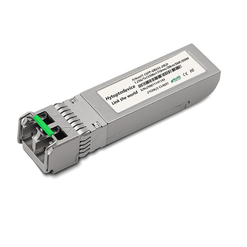 1000Base 2 Channels BX BIDI CSFP TX1550nm/RX1310nm 20km Duplex LC SMF DDM Transceiver Module