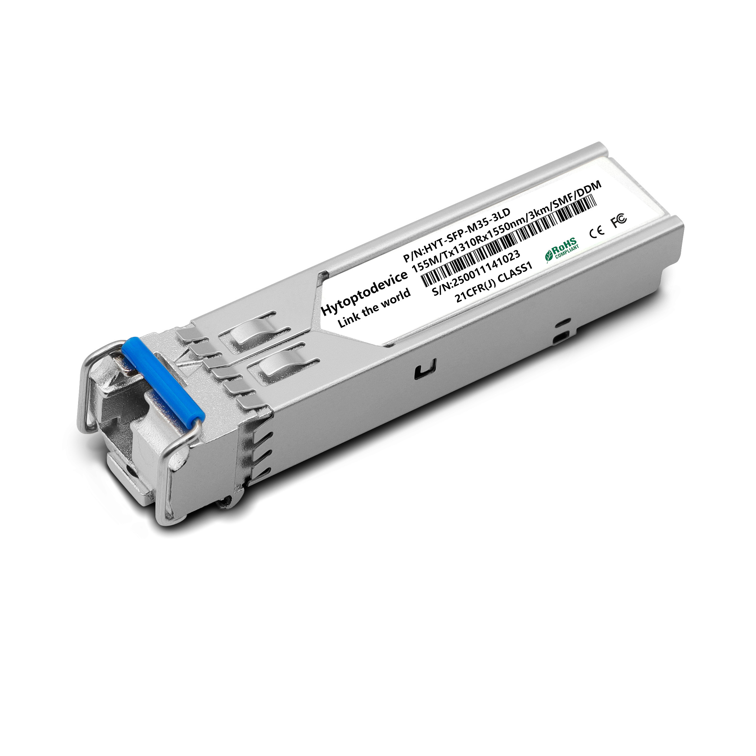 100Base BX BIDI SFP TX1310nm/RX1550nm 3km LC SMF DDM Optical Transceiver Module