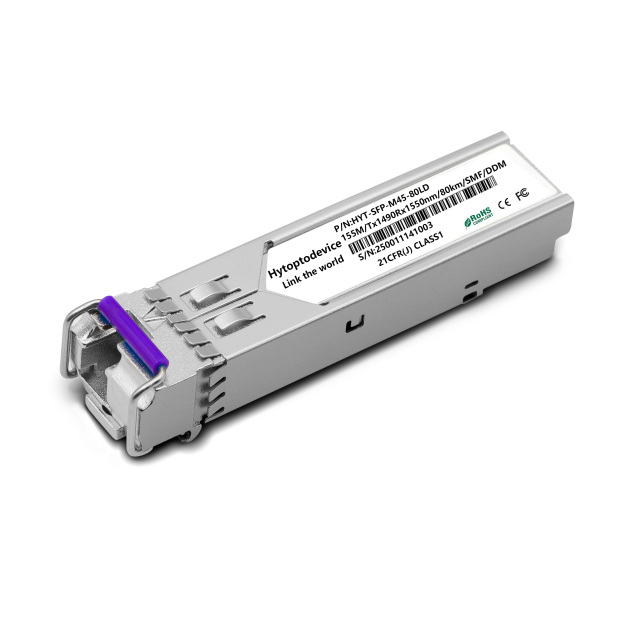 155M BiDi SFP TX1490/RX1550nm 80KM LC SMF DDM Optical Transceiver Module