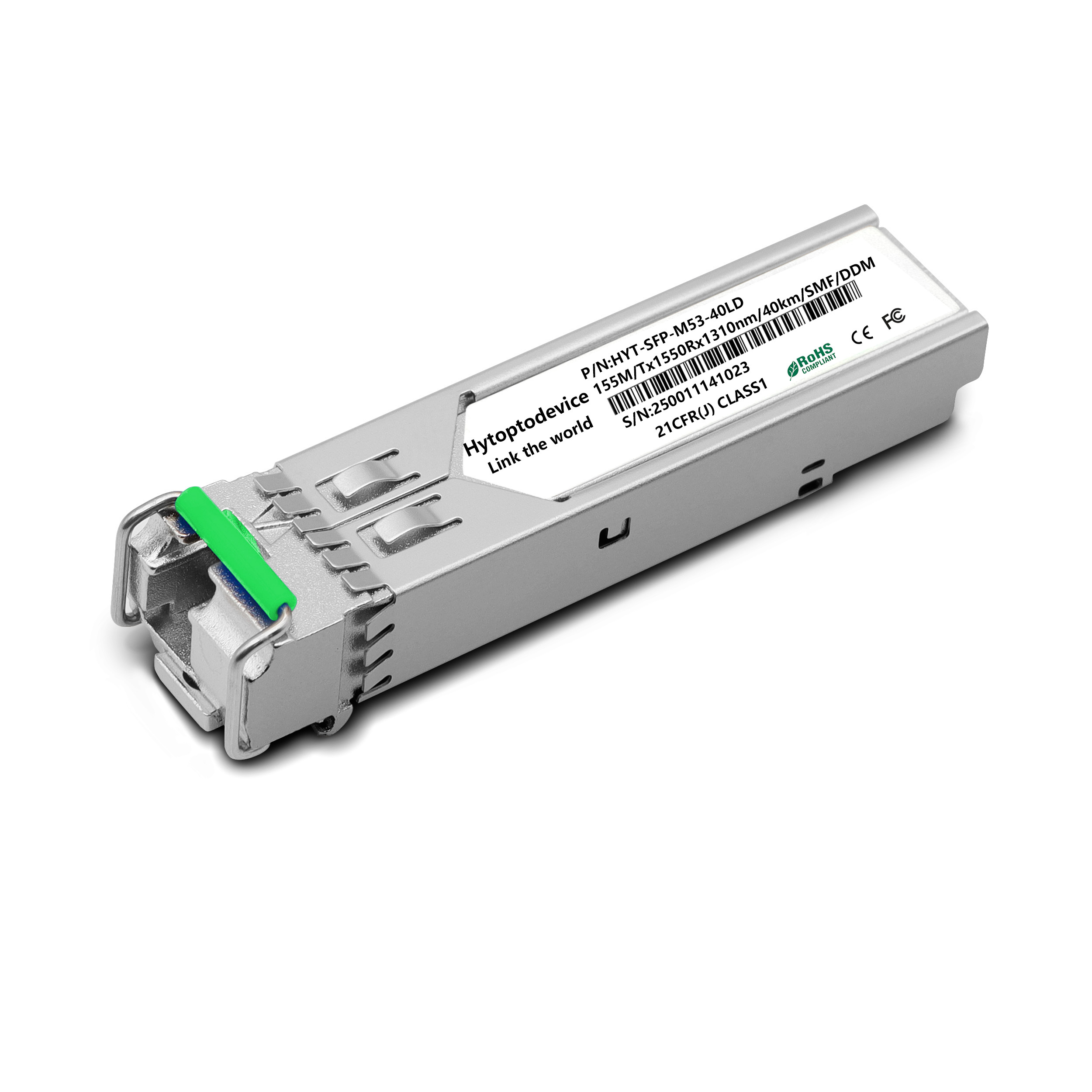 155M BiDi SFP TX1550/RX1310nm 40KM LC SFP SMF DDM Optical Transceiver Module