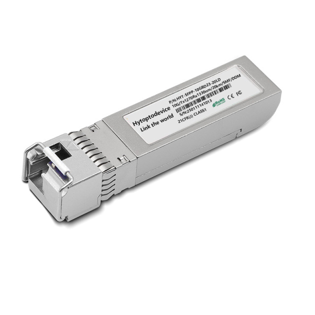 HYTOPTODEVICE Ciena XCVR-S20U27 Compatible 10GBASE-BX20-U SFP+ BiDi 1270nm-TX/1330nm-RX 20km DDM LC SMF Optical Transceiver Module