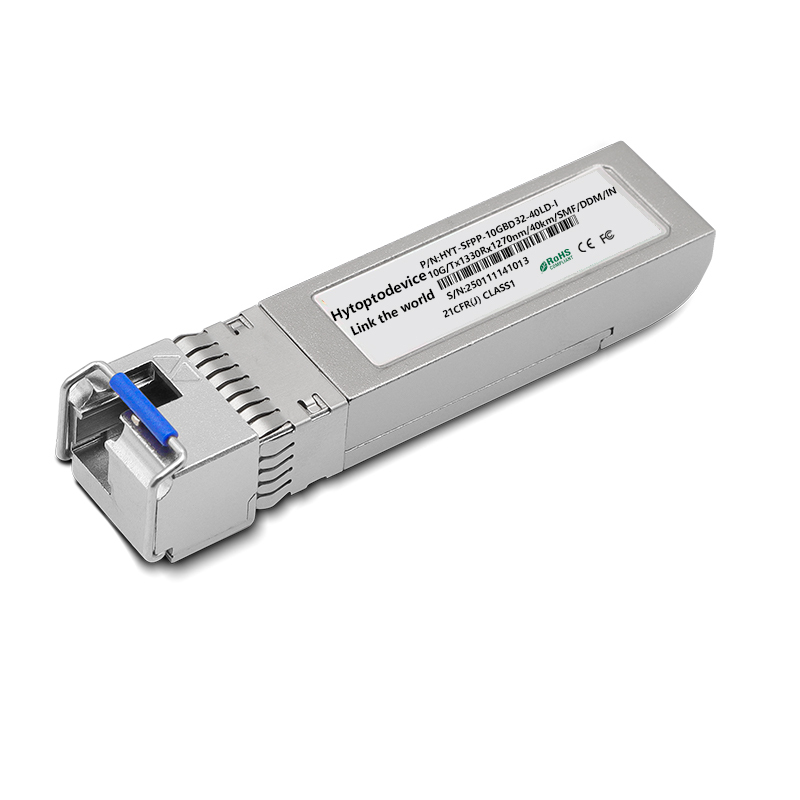 HYTOPTODEVICE Ciena XCVR-S40U33 Compatible 10GBASE-BX40-D SFP+ BiDi 1330nm-TX/1270nm-RX 40km DDM LC SMF Optical Transceiver Module