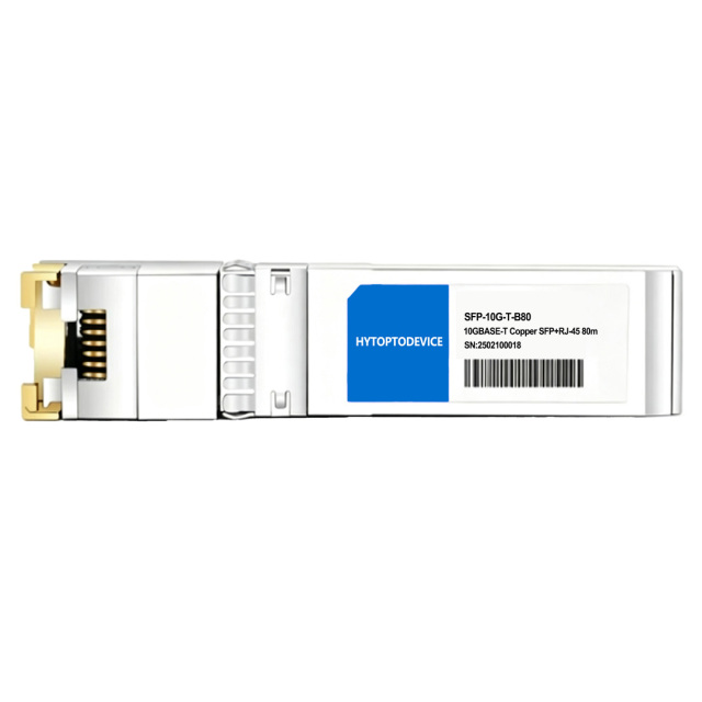 Brocade 10G-SFPP-T-80 Compatible 10GBASE-T SFP+ RJ45 80m Transceiver Module | HYTOPTODEVICE