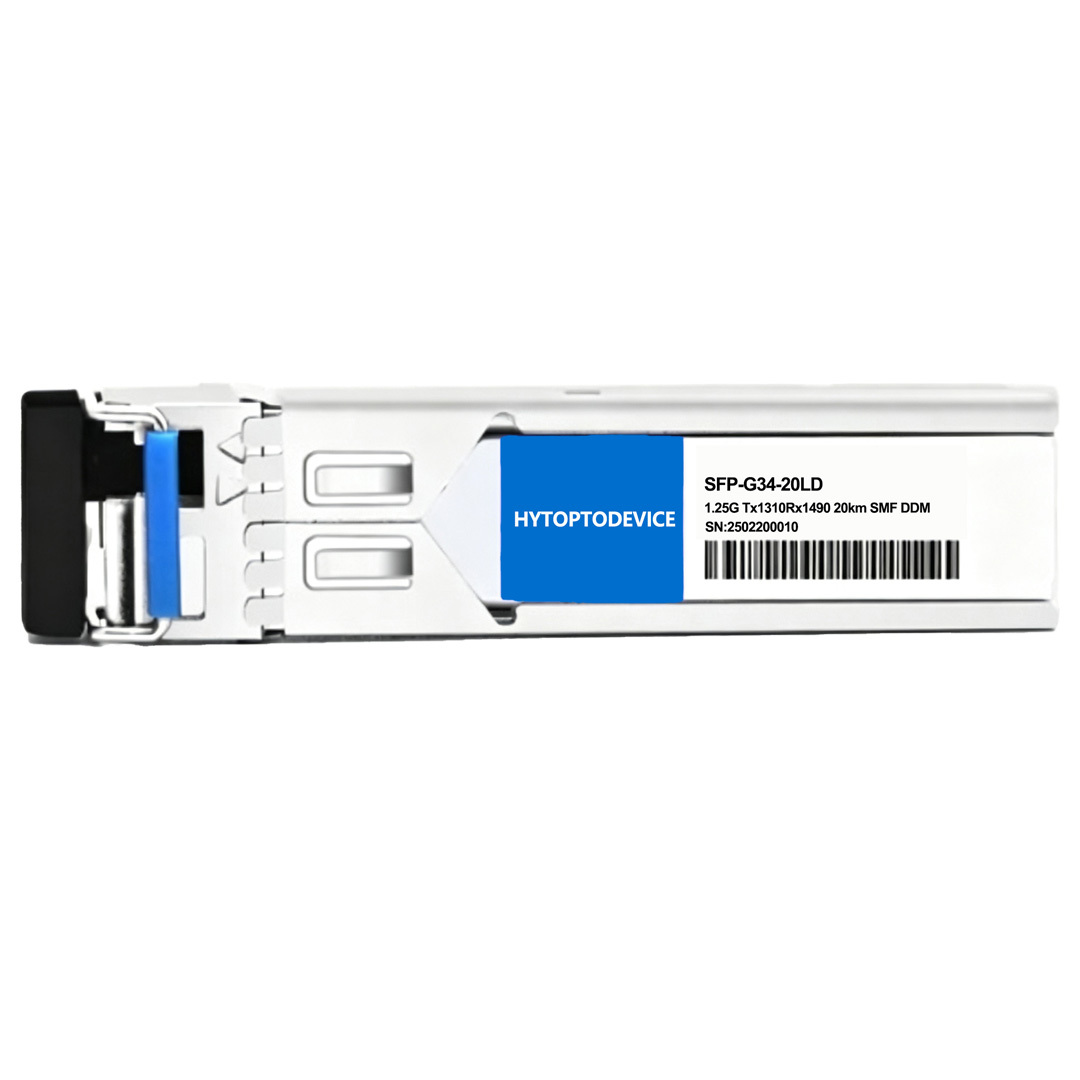 HYTOPTODEVICE 1000BASE-BX 20km BiDi SFP side view for Juniper network devices
