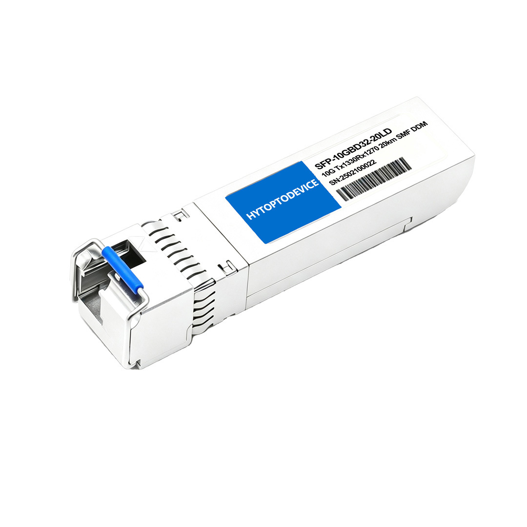 Cisco Compatible SFP-10G-BXD-I 10G BiDi SFP+ Transceiver front view simplex LC industrial single fiber optical module