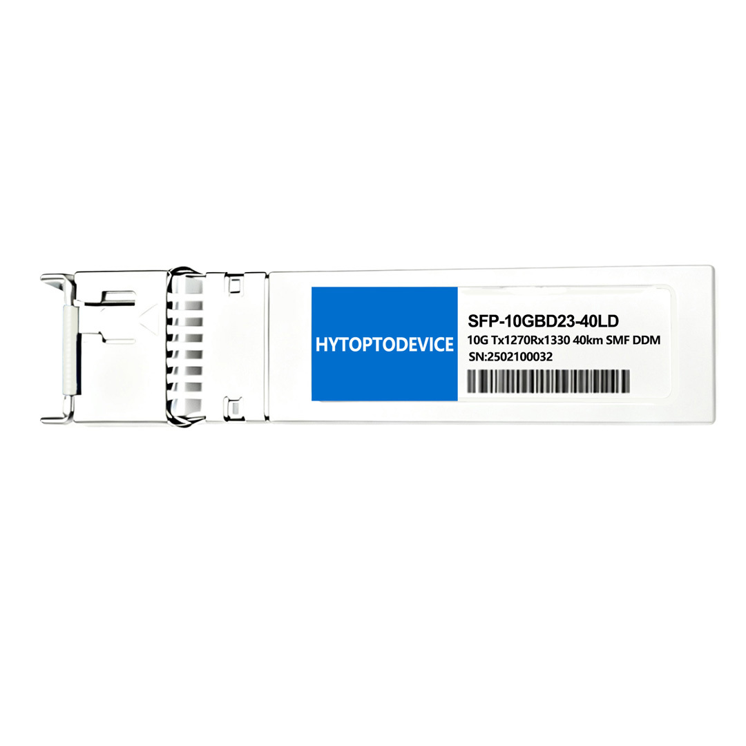 Simplex LC connector close-up of SFP+ BiDi 10G 40km module for Arista 10GBASE-ERBD-U