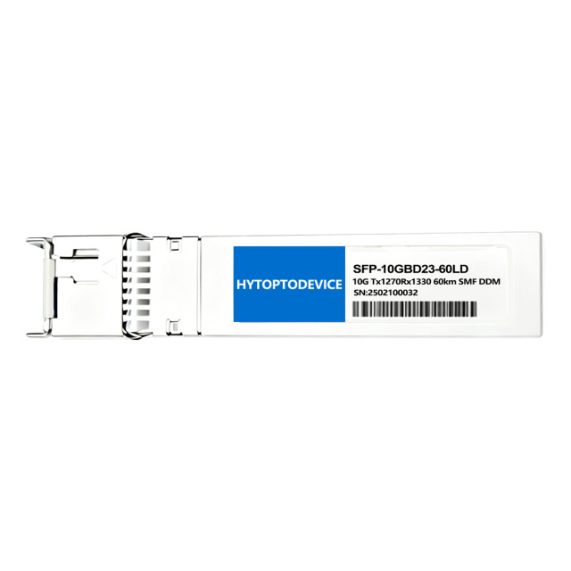 Brocade 10G-SFPP-BXU-60K replacement 10G single fiber BiDi module label close-up white background