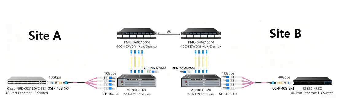 100GHz grid multi-channel DWDM Mux Demux networking