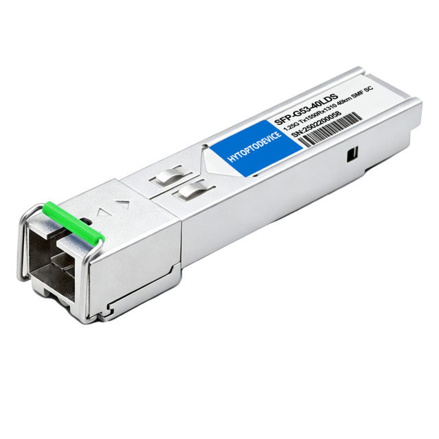 1.25G Bidirectional SFP Module TX1550 RX1310 40km SC DDM SMF bulk wholesale full white background front view