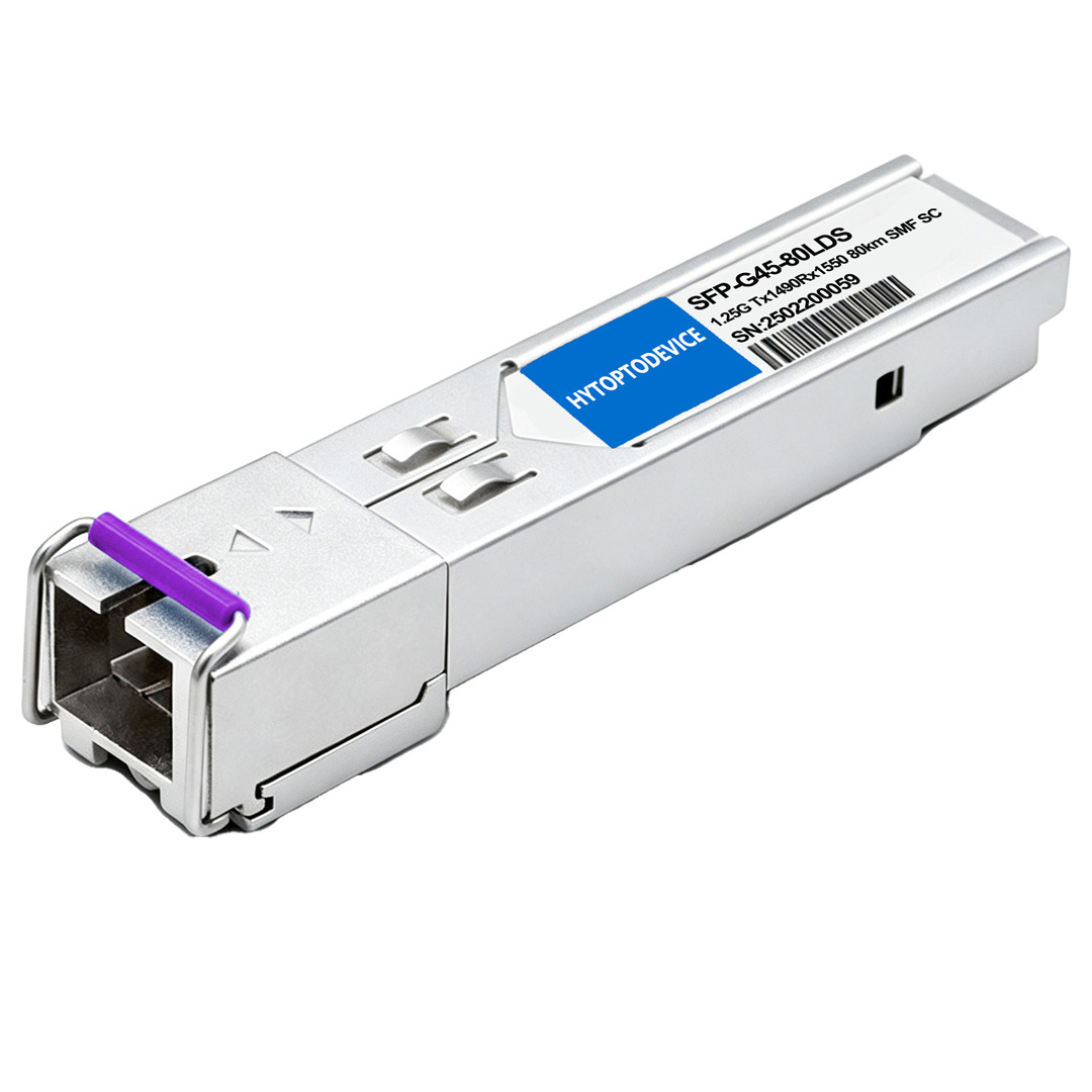 1.25G BiDi SFP Module TX1490 RX1550 80km SC single mode fiber full white background front view
