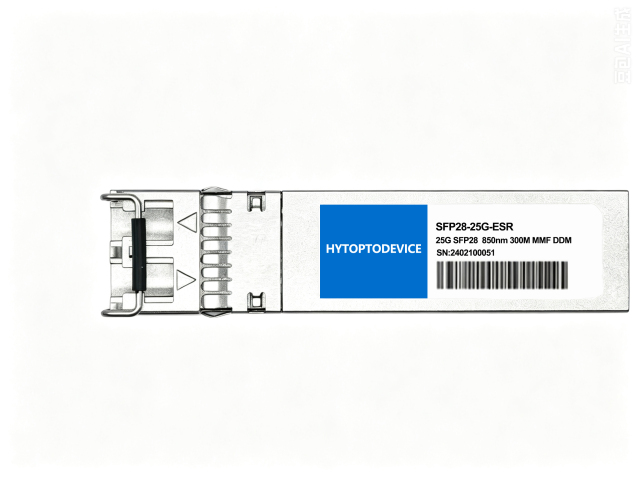 25GBASE-eSR 25G SFP28 Module Aruba matching duplex LC port close-up