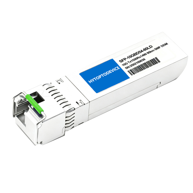 hytoptodevice compatible 10g sfp+ bidi transceiver module 80km tx1550rx1490