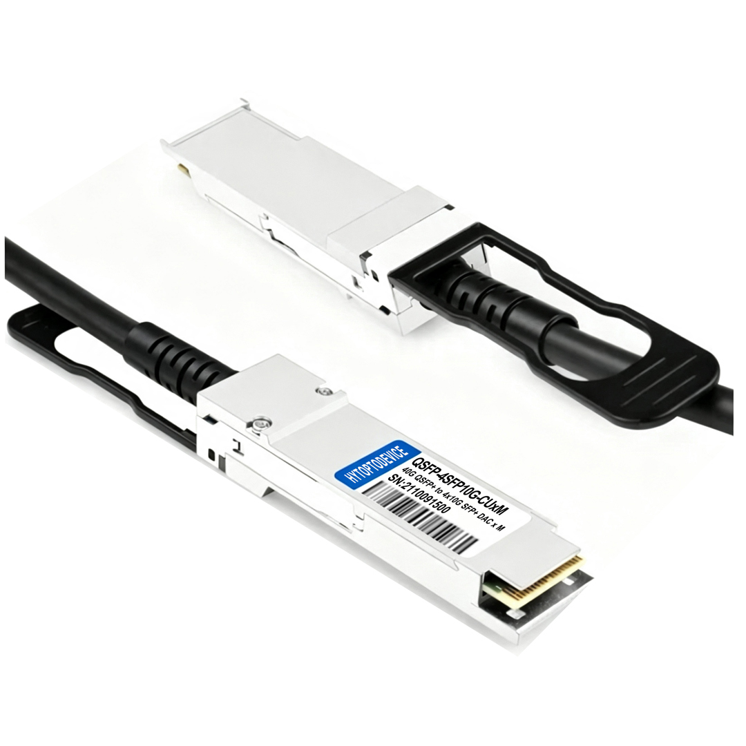 Bulk wholesale compatible 40G QSFP+ to 4×10G SFP+ breakout DAC from HYTOPTODEVICE