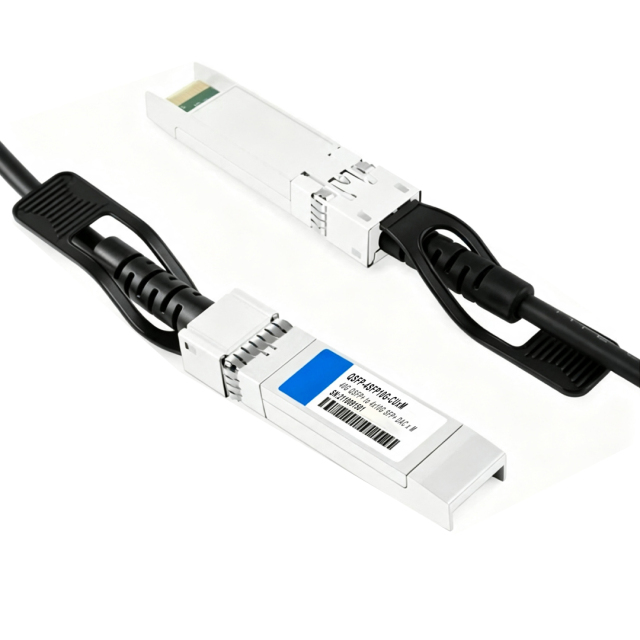 Zero-power passive 40G breakout DAC cable for intra-rack 40G to 10G migration
