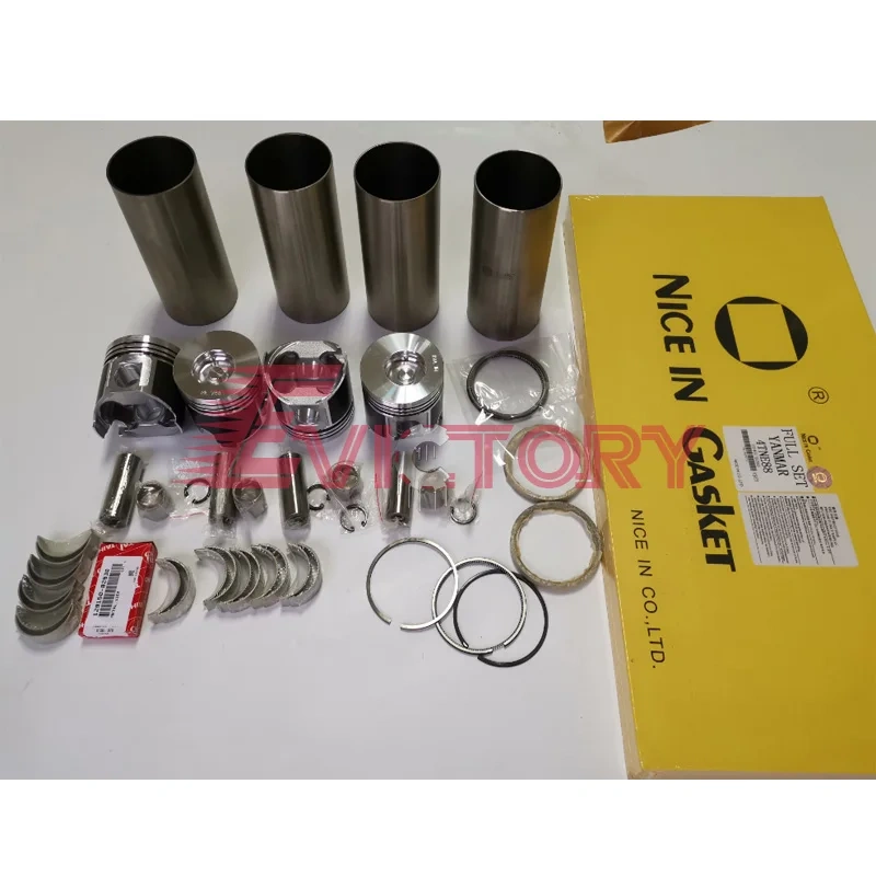 For YANMAR overhauling kit 4TNV88 piston ring cylinder liner gasket bearing + valve guide seat + water pump