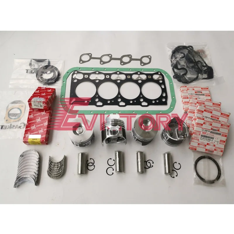For Isuzu 4LE2X 4LE2 rebuild kit OS 020 0.50mm oversize piston + ring + full gasket kit + crankshaft conrod bearing