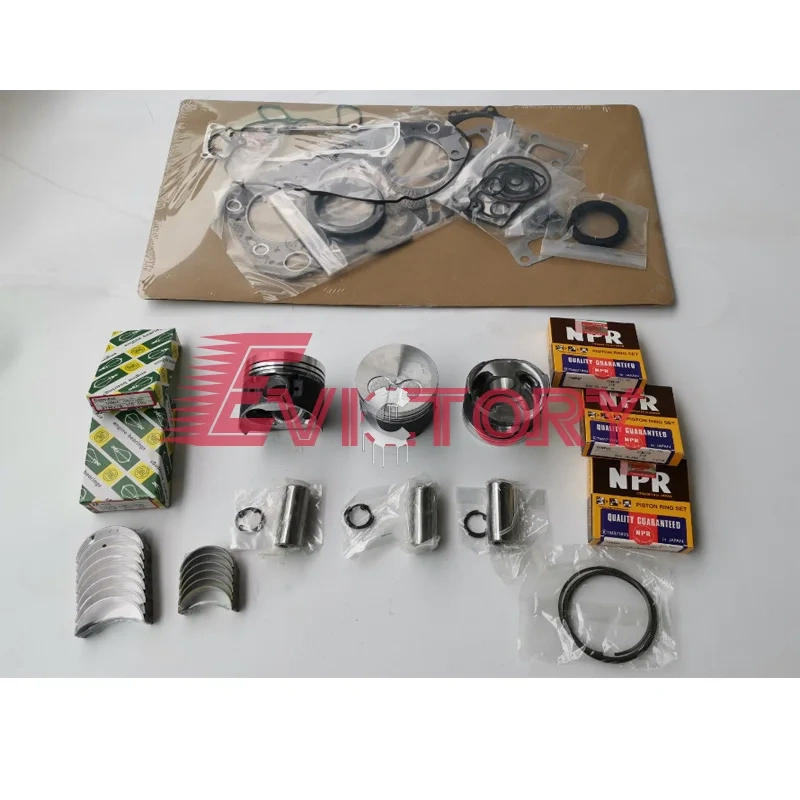 For Yanmar 3TNV70 rebuild kit cylinder head assy + piston + ring + overhaul gasket kit + main conrod bearing