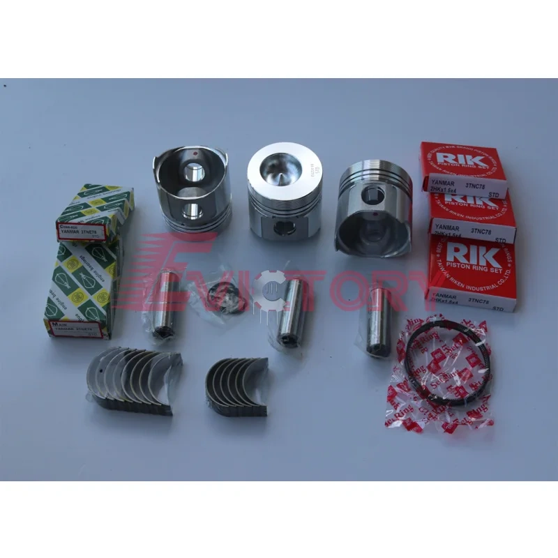 For YANMAR engine kit 3TNC78 valve guide piston ring all bearing complete gasket kit