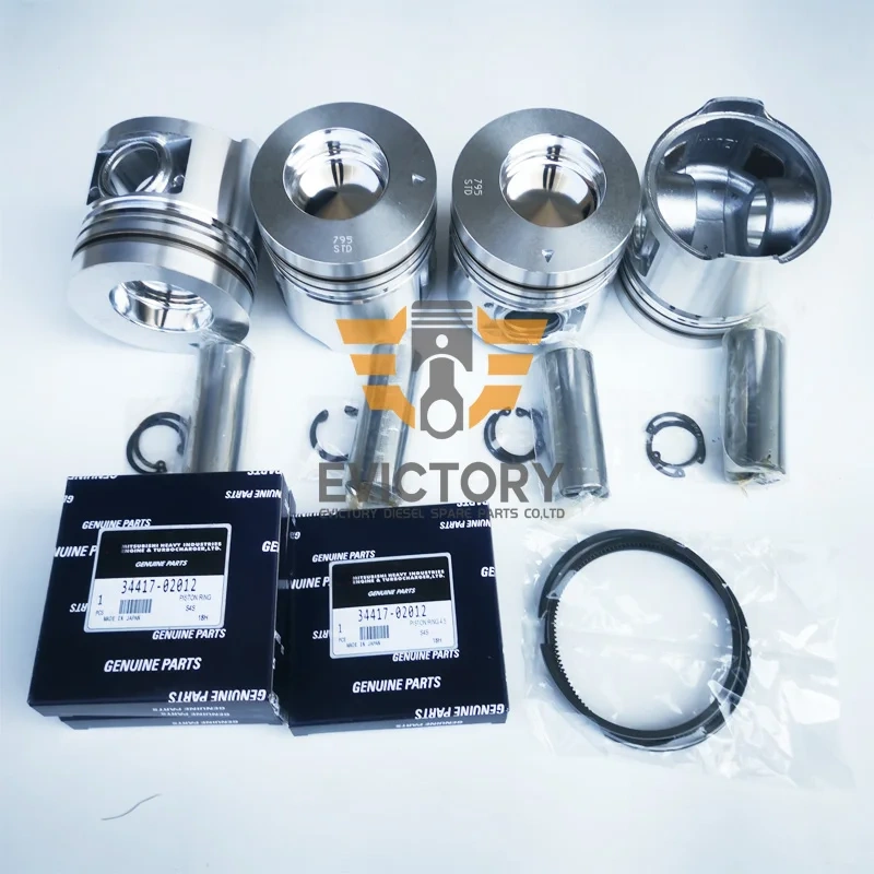 For CAT C3.4 3044CT C3044T 3044 overhaul rebuild kit piston liner ring bearing gasket + Crankshaft + Conrod 4pcs